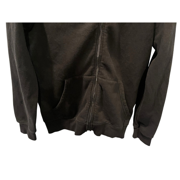 True Religion Graphic Logo Black Red Hoodie Size Medium Casual Full Zip Jacket - Picture 5 of 11